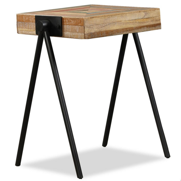 Reclaimed Teak Side Table - Durable, Industrial Design with Unique Multicolour Finish - Premium  from Home Treasures - Just £77.99! Shop now at Home Treasures