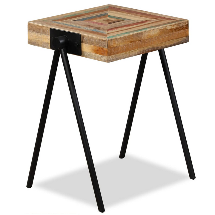 Reclaimed Teak Side Table - Durable, Industrial Design with Unique Multicolour Finish - Premium  from Home Treasures - Just £85.99! Shop now at Home Treasures