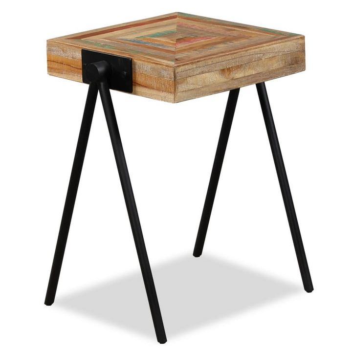 Reclaimed Teak Side Table - Durable, Industrial Design with Unique Multicolour Finish - Premium  from Home Treasures - Just £85.99! Shop now at Home Treasures