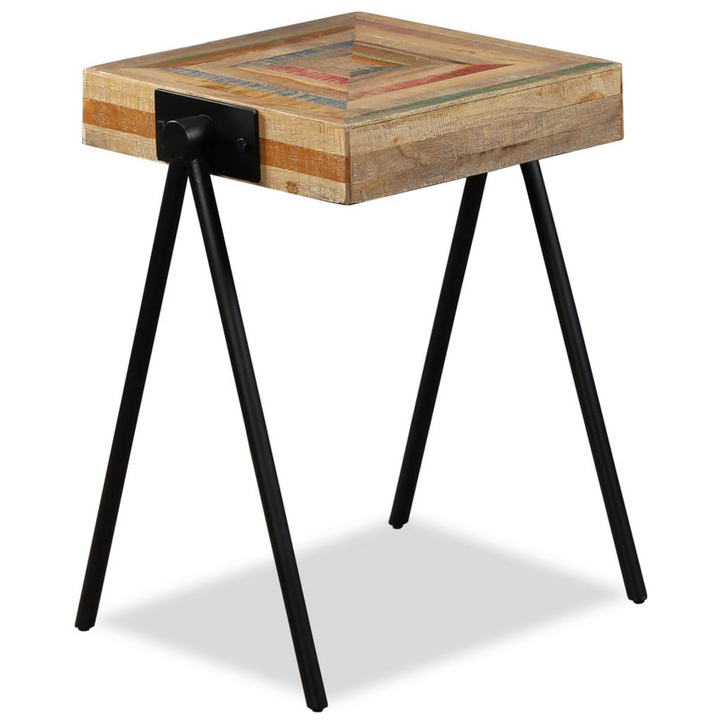 Reclaimed Teak Side Table - Durable, Industrial Design with Unique Multicolour Finish - Premium  from Home Treasures - Just £85.99! Shop now at Home Treasures