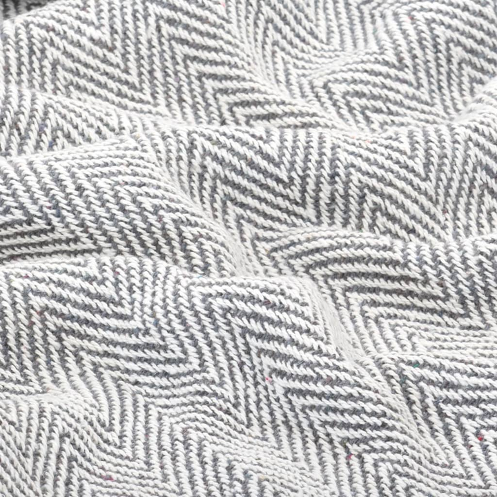 Cotton Herringbone Throw Blanket, Grey - 220x250 cm, Soft & Stylish with Tassels, Machine Washable - Premium  from Home Treasures - Just £35.99! Shop now at Home Treasures