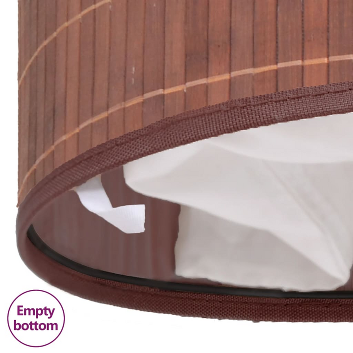 Bamboo Laundry Bin - Round Brown Hamper with Removable Liner and Handles - 35x60 cm - Premium  from Home Treasures - Just £24.99! Shop now at Home Treasures