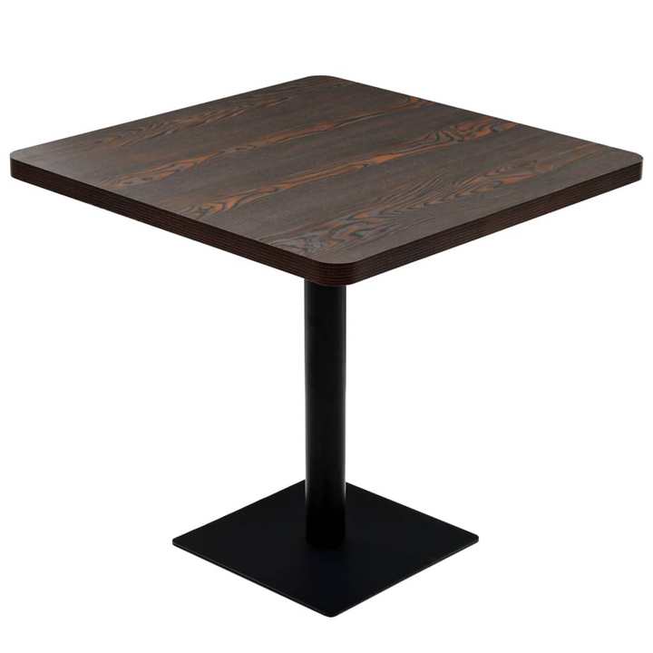 Dark Ash Bistro Table - Square 80x80x75 cm - Elegant MDF & Steel Design for Home, Restaurant, Coffee Shop, or Bar - Premium  from Home Treasures - Just £176.99! Shop now at Home Treasures