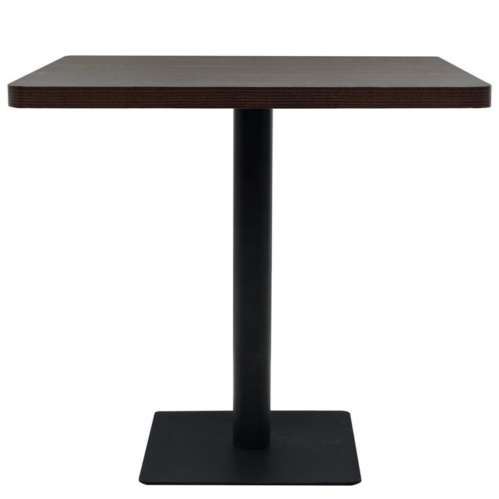 Dark Ash Bistro Table - Square 80x80x75 cm - Elegant MDF & Steel Design for Home, Restaurant, Coffee Shop, or Bar - Premium  from Home Treasures - Just £176.99! Shop now at Home Treasures