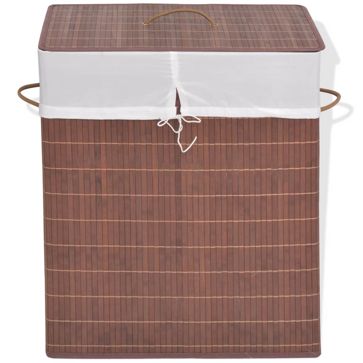 Rectangular Bamboo Laundry Bin - Brown | Stylish & Functional Storage Solution - Premium  from Home Treasures - Just £23.99! Shop now at Home Treasures