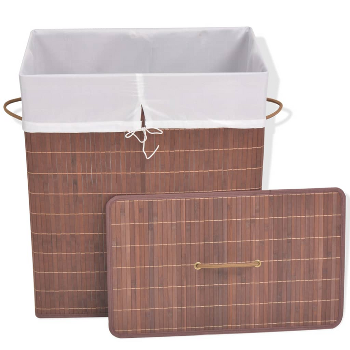 Rectangular Bamboo Laundry Bin - Brown | Stylish & Functional Storage Solution - Premium  from Home Treasures - Just £23.99! Shop now at Home Treasures