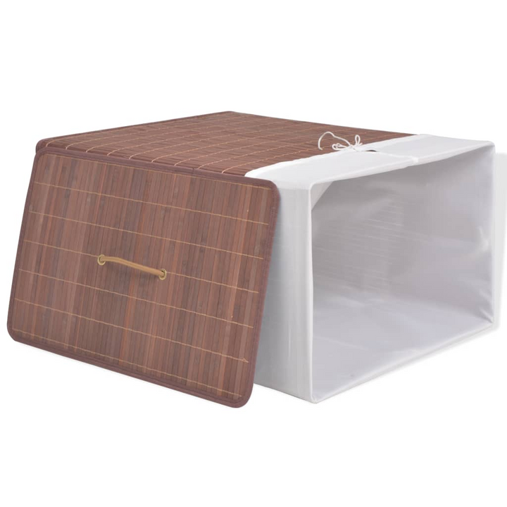 Rectangular Bamboo Laundry Bin - Brown | Stylish & Functional Storage Solution - Premium  from Home Treasures - Just £23.99! Shop now at Home Treasures