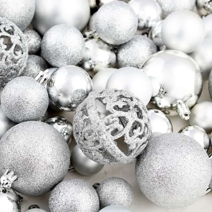 100 Piece Christmas Ball Set - Shiny Silver Decorations for Your Christmas Tree - Premium  from Home Treasures - Just £20.99! Shop now at Home Treasures