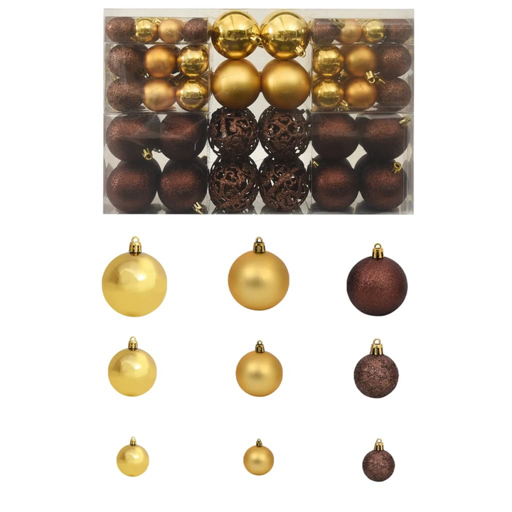 100 Piece Christmas Ball Set - Shatterproof Ornaments in Brown, Bronze, Gold for Tree Decoration - Premium  from Home Treasures - Just £26.99! Shop now at Home Treasures