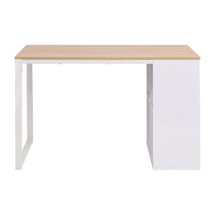 Writing Desk 120x60x75 cm Oak and White - Modern Office Desk with Storage Compartments - Premium  from Home Treasures - Just £169.99! Shop now at Home Treasures