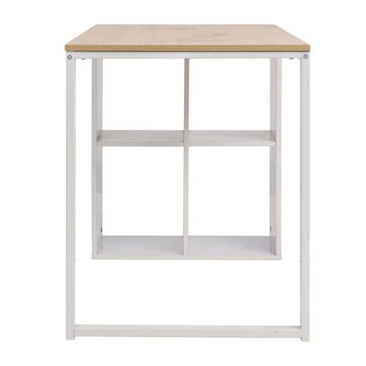 Writing Desk 120x60x75 cm Oak and White - Modern Office Desk with Storage Compartments - Premium  from Home Treasures - Just £169.99! Shop now at Home Treasures