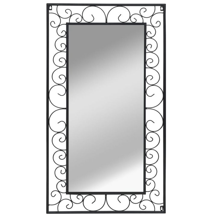 Elegant Rectangular Wall Mirror (Black) - Antique-Look with Scrollwork Design - 60x110 cm - Premium  from Home Treasures - Just £91.99! Shop now at Home Treasures