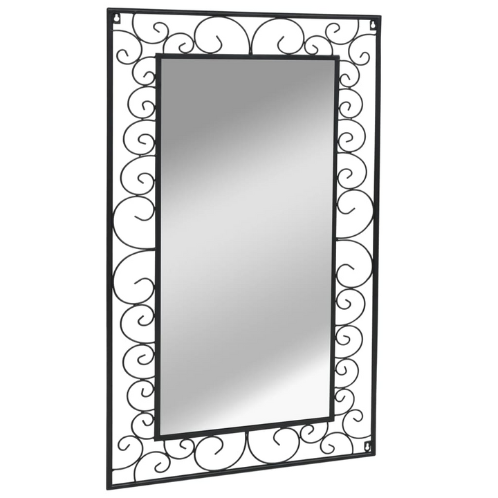 Elegant Rectangular Wall Mirror (Black) - Antique-Look with Scrollwork Design - 60x110 cm - Premium  from Home Treasures - Just £91.99! Shop now at Home Treasures