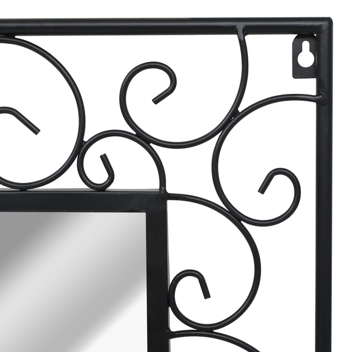 Elegant Rectangular Wall Mirror (Black) - Antique-Look with Scrollwork Design - 60x110 cm - Premium  from Home Treasures - Just £91.99! Shop now at Home Treasures