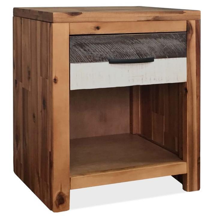 Stylish Solid Acacia Bedside Tables - Set of 2 (Brown) - 40 x 30 x 48 cm - Unique Design, Durable & Easy to Assemble - Premium  from Home Treasures - Just £174.99! Shop now at Home Treasures