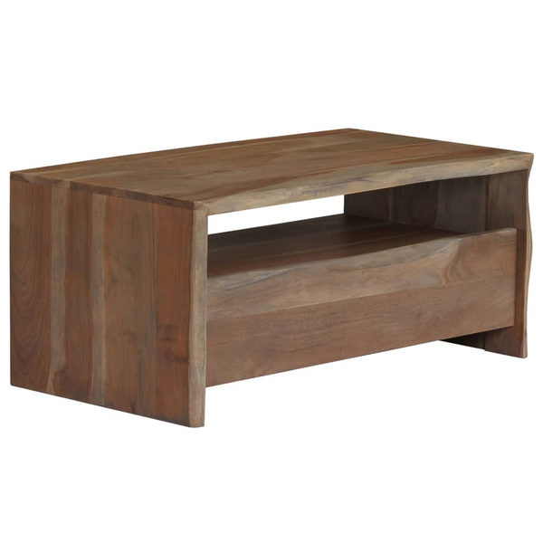 Rustic Grey Solid Acacia Wood Live Edge Coffee Table - 90x50x40 cm | Handmade, Unique, No Assembly Required - Premium  from Home Treasures - Just £190.99! Shop now at Home Treasures