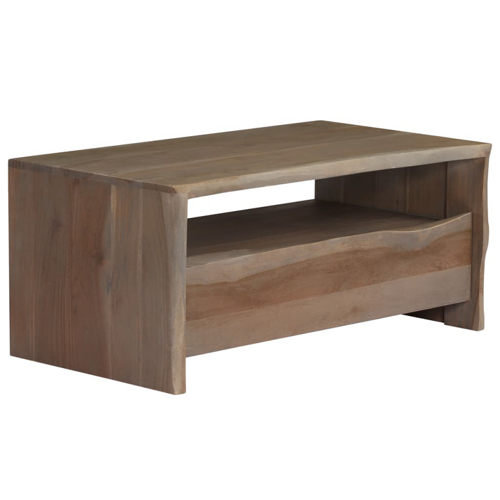 Rustic Grey Solid Acacia Wood Live Edge Coffee Table - 90x50x40 cm | Handmade, Unique, No Assembly Required - Premium  from Home Treasures - Just £190.99! Shop now at Home Treasures