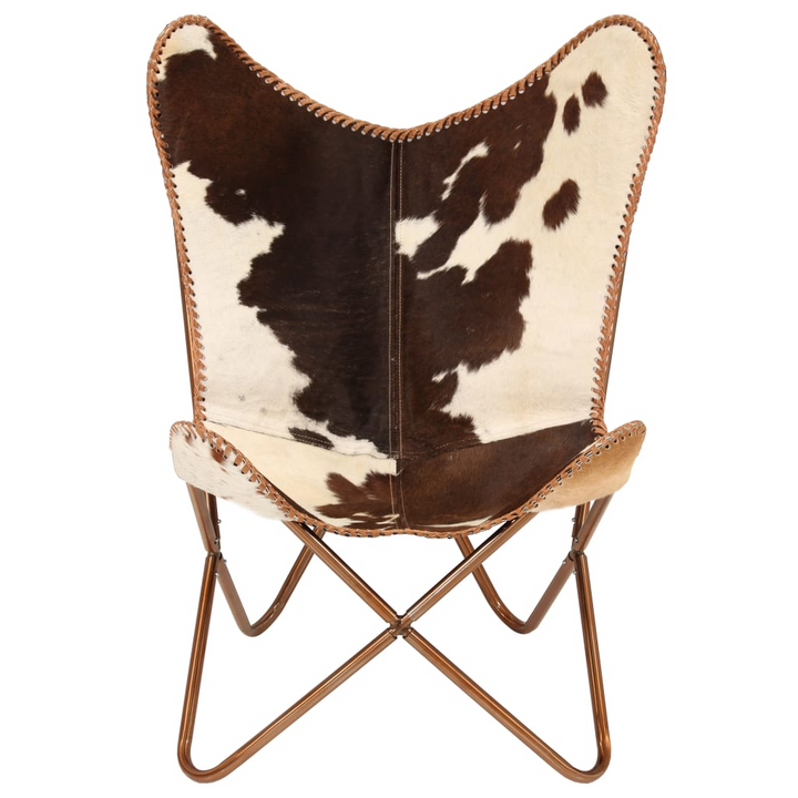 Butterfly Chair - Genuine Goat Leather, Brown and White - Vintage-Style Comfort and Durability - Premium  from Home Treasures - Just £118.99! Shop now at Home Treasures