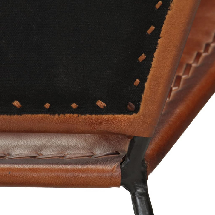 Brown Leather Circle Chair - Comfortable & Stylish Genuine Goatskin Leather with Powder-Coated Steel Frame - Premium  from Home Treasures - Just £244.99! Shop now at Home Treasures