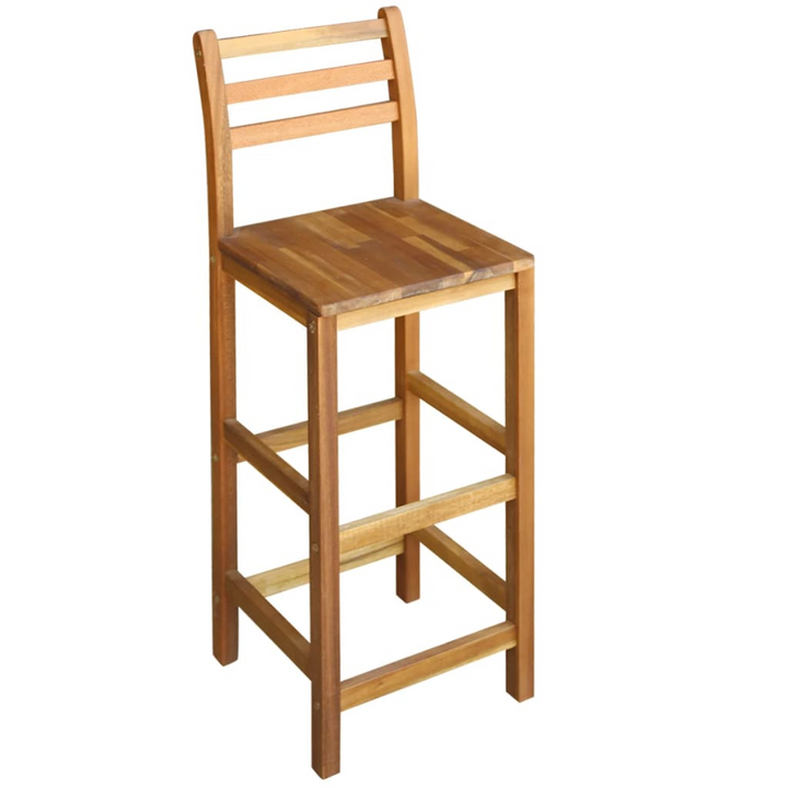 Rustic Solid Acacia Wood Bar Table and Chair Set - Durable & Weatherproof, Includes 1 Table & 6 Chairs - Perfect for Homes, Bars, and Cafes - Premium  from Home Treasures - Just £610.99! Shop now at Home Treasures