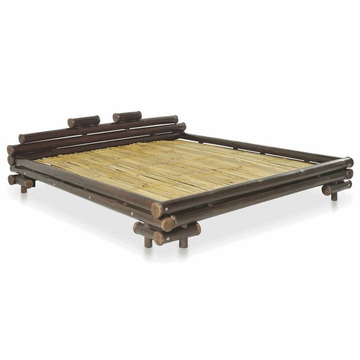 Luxury Bamboo Bed Frame (Dark Brown) - 160 x 200cm | Eco-Friendly & Durable Design with Natural Rattan Accents - Premium Beds, Frames &amp; Bases from Home Treasures - Just £1102.99! Shop now at Home Treasures