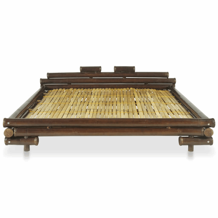 Luxury Bamboo Bed Frame (Dark Brown) - 160 x 200cm | Eco-Friendly & Durable Design with Natural Rattan Accents - Premium Beds, Frames &amp; Bases from Home Treasures - Just £1102.99! Shop now at Home Treasures