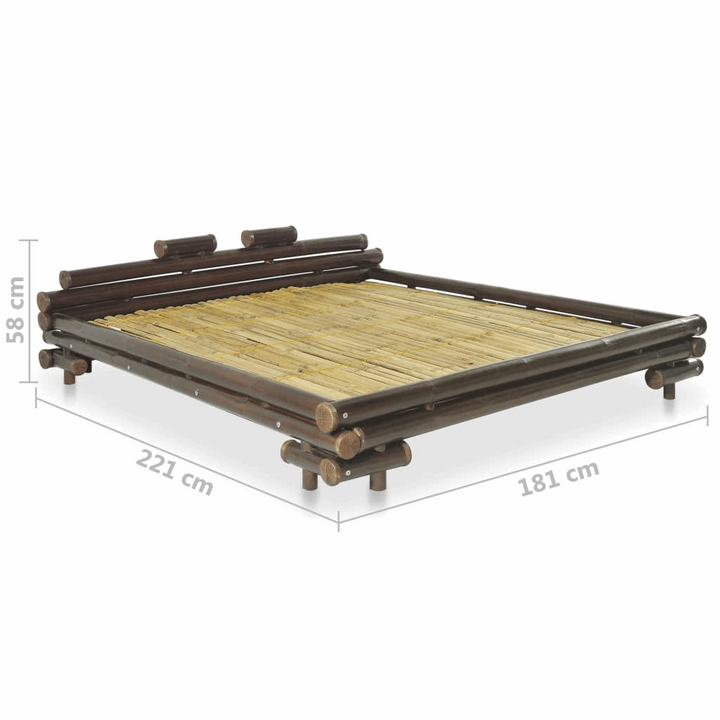 Luxury Bamboo Bed Frame (Dark Brown) - 160 x 200cm | Eco-Friendly & Durable Design with Natural Rattan Accents - Premium Beds, Frames &amp; Bases from Home Treasures - Just £1102.99! Shop now at Home Treasures