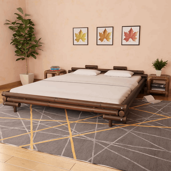 Elegant Dark Brown Bamboo Bed Frame - 180 x 200cm | Eco-Friendly & Durable Design - Premium Beds, Frames &amp; Bases from Home Treasures - Just £1201.99! Shop now at Home Treasures