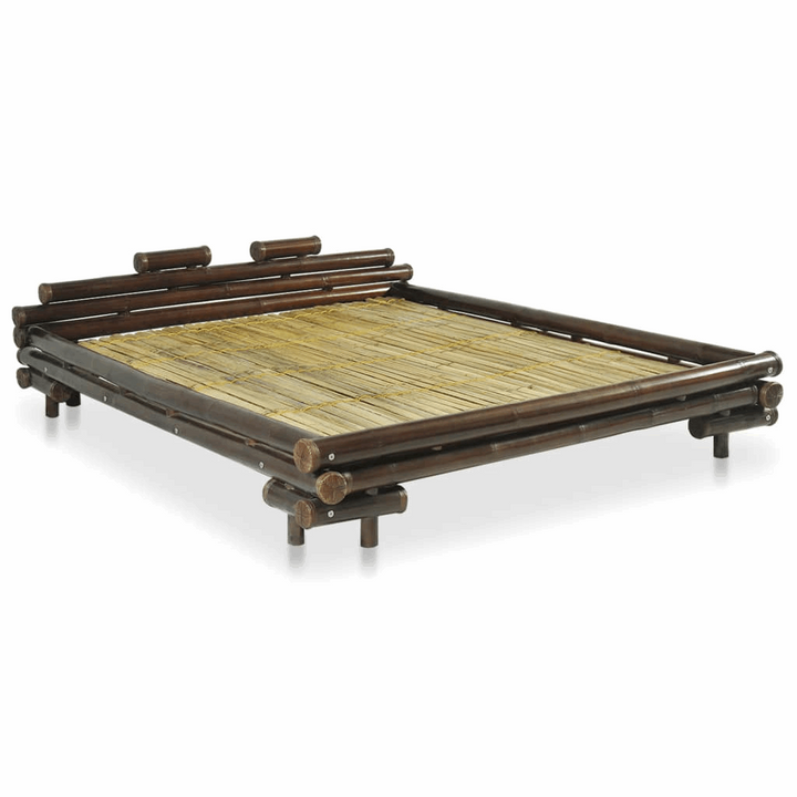 Elegant Dark Brown Bamboo Bed Frame - 180 x 200cm | Eco-Friendly & Durable Design - Premium Beds, Frames &amp; Bases from Home Treasures - Just £1201.99! Shop now at Home Treasures