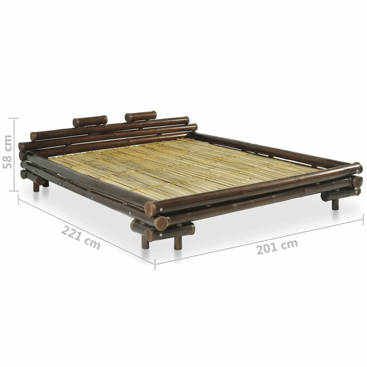 Elegant Dark Brown Bamboo Bed Frame - 180 x 200cm | Eco-Friendly & Durable Design - Premium Beds, Frames &amp; Bases from Home Treasures - Just £1201.99! Shop now at Home Treasures