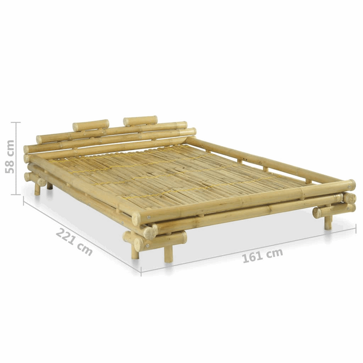 Eco-Friendly Bamboo Bed Frame 140 x 200cm - Sturdy, Sustainable, and Stylish - Premium Beds, Frames &amp; Bases from Home Treasures - Just £1079.99! Shop now at Home Treasures