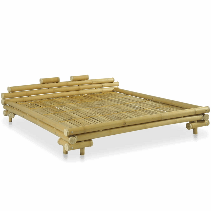 Sustainable Bamboo Bed Frame 180 x 200cm - Natural Rattan Accents, Durable & Lightweight, Easy Assembly - Premium  from Home Treasures - Just £1103.99! Shop now at Home Treasures