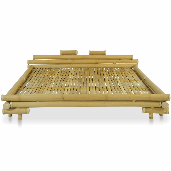 Sustainable Bamboo Bed Frame 180 x 200cm - Natural Rattan Accents, Durable & Lightweight, Easy Assembly - Premium  from Home Treasures - Just £1103.99! Shop now at Home Treasures