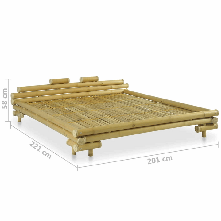 Sustainable Bamboo Bed Frame 180 x 200cm - Natural Rattan Accents, Durable & Lightweight, Easy Assembly - Premium  from Home Treasures - Just £1103.99! Shop now at Home Treasures