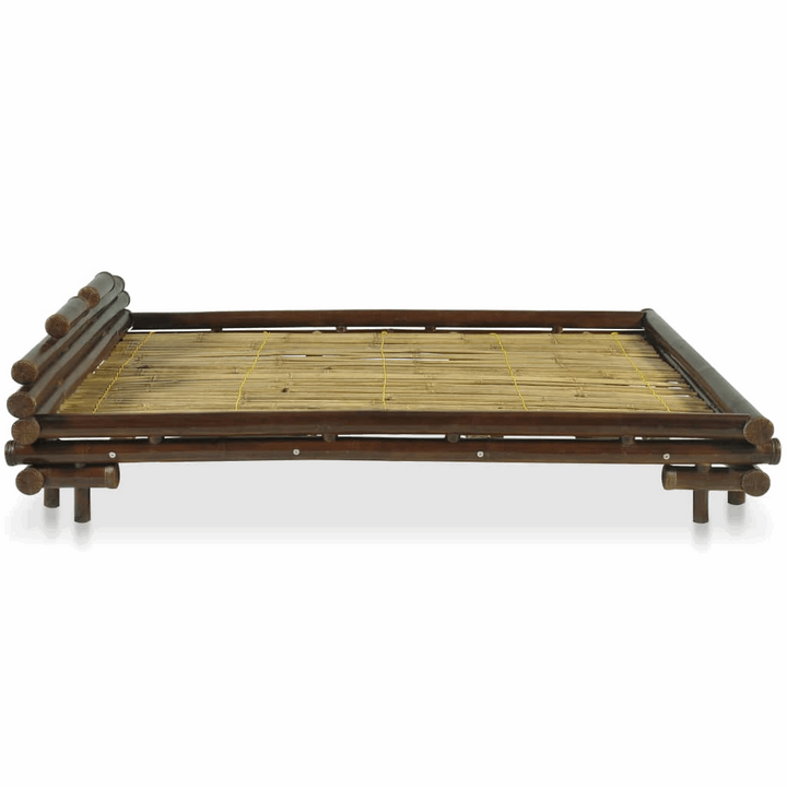 Elegant Bamboo Bed Frame in Dark Brown - 140 x 200cm: Sustainable & Rustic Design - Premium Beds, Frames &amp; Bases from Home Treasures - Just £1030.99! Shop now at Home Treasures