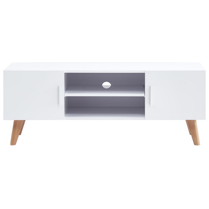 Skandi TV Cabinet (White) - Modern Entertainment Center | 120 x 40 x 46cm | High Gloss Finish with Ample Storage - Premium  from Home Treasures - Just £161.99! Shop now at Home Treasures