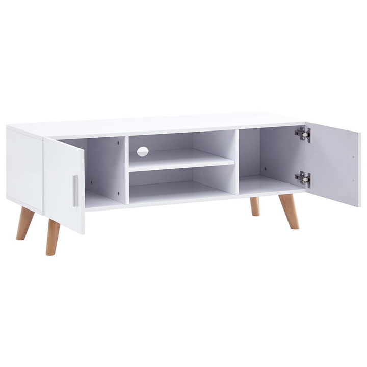 Skandi TV Cabinet (White) - Modern Entertainment Center | 120 x 40 x 46cm | High Gloss Finish with Ample Storage - Premium  from Home Treasures - Just £161.99! Shop now at Home Treasures