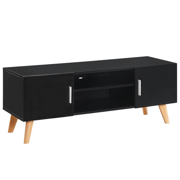 Modern Skandi TV Cabinet in Black - High Gloss Finish, 120 x 40 x 46 cm | Sleek & Durable Storage Solution - Premium  from Home Treasures - Just £173.99! Shop now at Home Treasures