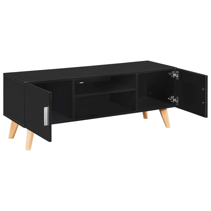 Modern Skandi TV Cabinet in Black - High Gloss Finish, 120 x 40 x 46 cm | Sleek & Durable Storage Solution - Premium  from Home Treasures - Just £173.99! Shop now at Home Treasures