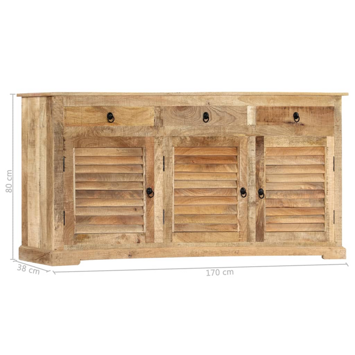 Solid Mango Wood Side Cabinet - 170 x 38 x 80 cm | Rustic Charm, Ample Storage & No Assembly Required - Premium  from Home Treasures - Just £1303.99! Shop now at Home Treasures