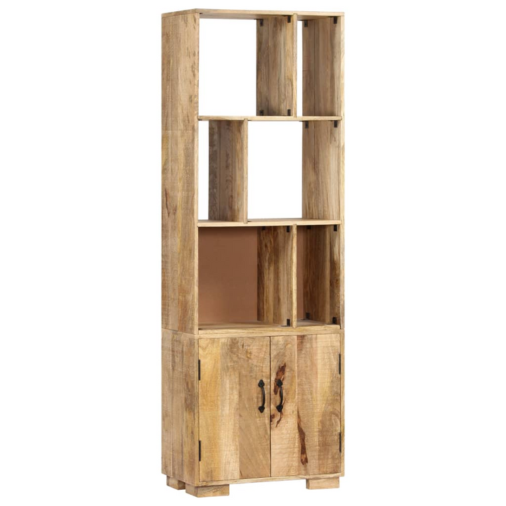 Rustic Solid Mango Wood Bookshelf with Storage Cabinet - 60 x 35 x 180cm - Premium  from Home Treasures - Just £379.99! Shop now at Home Treasures