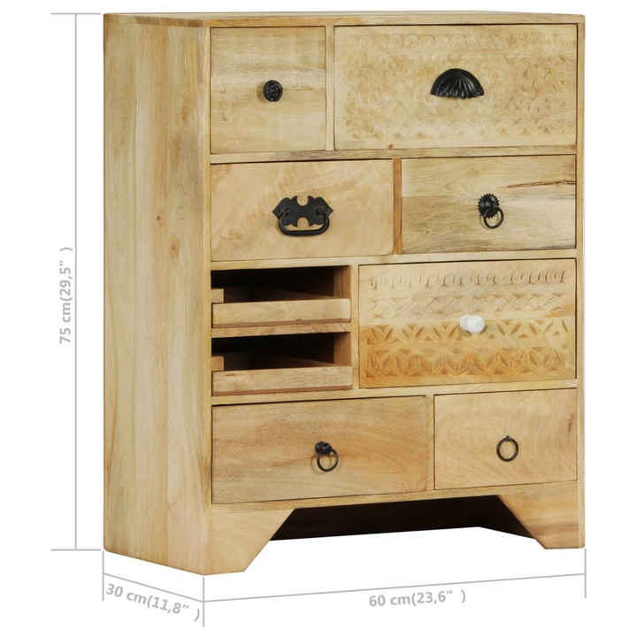 Elegant Solid Mango Chest of Drawers with White Bleach Finish – 60x30x75cm, Vintage Charm and Durable Design - Premium  from Home Treasures - Just £239.99! Shop now at Home Treasures