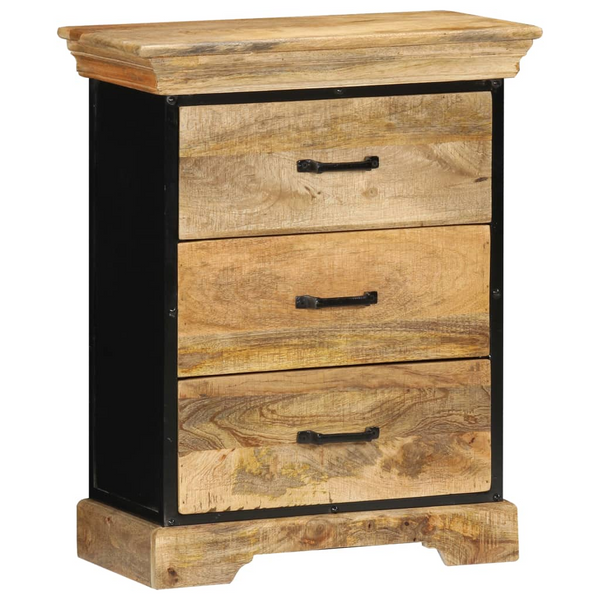 Elegant Solid Mango Wood Chest of Drawers - 3-Drawer Vintage Style Storage Cabinet, 60 x 30 x 75 cm - Premium  from Home Treasures - Just £236.99! Shop now at Home Treasures