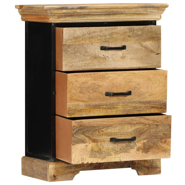 Elegant Solid Mango Wood Chest of Drawers - 3-Drawer Vintage Style Storage Cabinet, 60 x 30 x 75 cm - Premium  from Home Treasures - Just £236.99! Shop now at Home Treasures