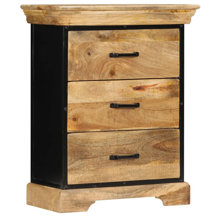 Elegant Solid Mango Wood Chest of Drawers - 3-Drawer Vintage Style Storage Cabinet, 60 x 30 x 75 cm - Premium  from Home Treasures - Just £236.99! Shop now at Home Treasures