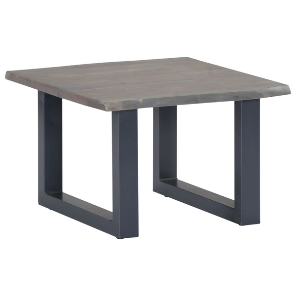 Solid Acacia Wood Live Edge Coffee Table (Grey) - Industrial Style with Powder-Coated Metal Legs - Premium  from Home Treasures - Just £107.99! Shop now at Home Treasures