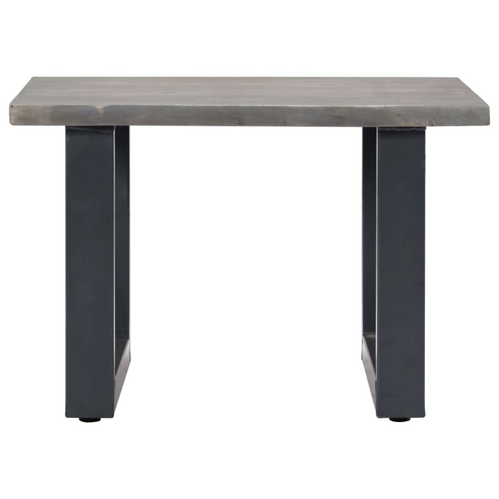 Solid Acacia Wood Live Edge Coffee Table (Grey) - Industrial Style with Powder-Coated Metal Legs - Premium  from Home Treasures - Just £107.99! Shop now at Home Treasures