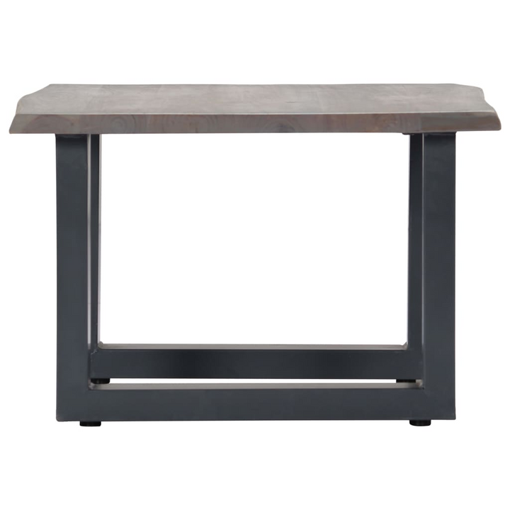 Solid Acacia Wood Live Edge Coffee Table (Grey) - Industrial Style with Powder-Coated Metal Legs - Premium  from Home Treasures - Just £107.99! Shop now at Home Treasures