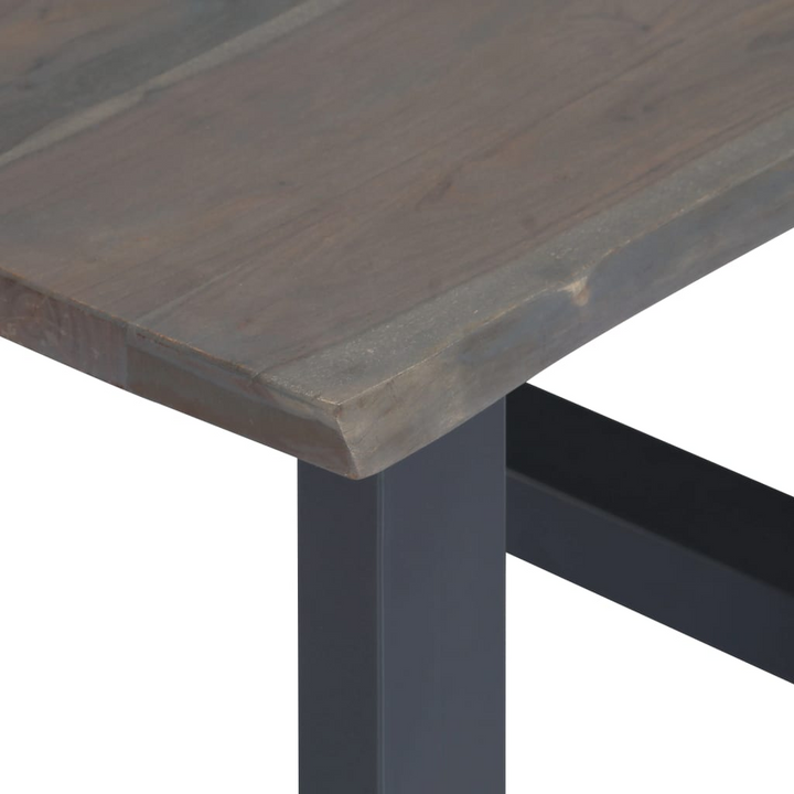 Solid Acacia Wood Live Edge Coffee Table (Grey) - Industrial Style with Powder-Coated Metal Legs - Premium  from Home Treasures - Just £107.99! Shop now at Home Treasures