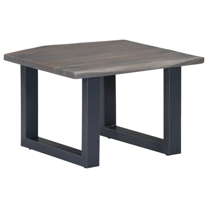 Solid Acacia Wood Live Edge Coffee Table (Grey) - Industrial Style with Powder-Coated Metal Legs - Premium  from Home Treasures - Just £107.99! Shop now at Home Treasures